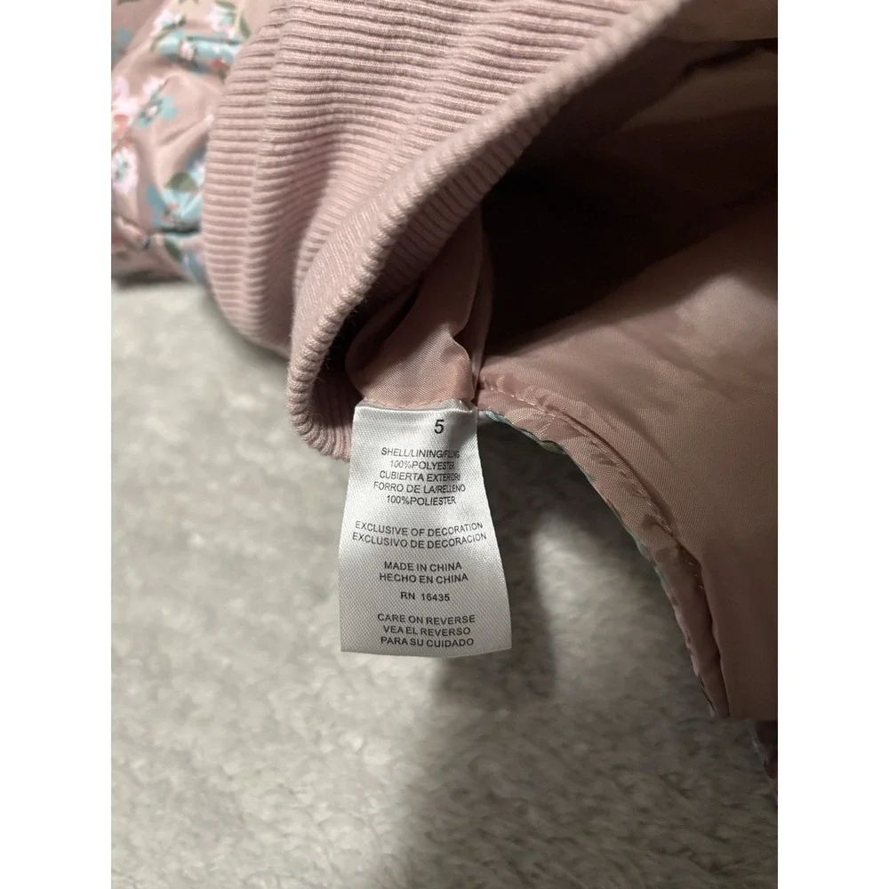 New Tahari Girls Size 5 Pink Floral Snow Bibs‎ Pants New